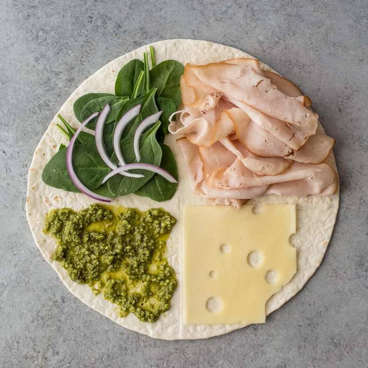 zdravá a chutná tortilla s pestom