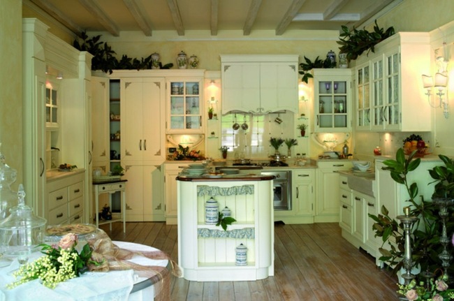 Drevené kuchynské osvetlenie varný blok sklenená nástenná skrinka