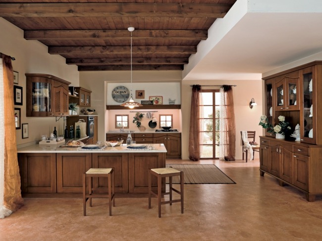 Trese otvorené nástenné police omietka na stenu žulová dlažba