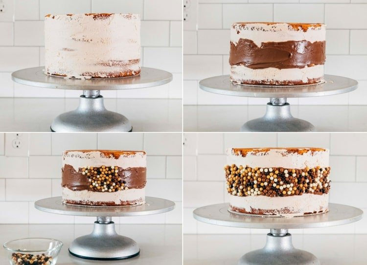 Na koláč zlomovej línie naneste najskôr tenkú vrstvu maslového krému na utesnenie omrviniek