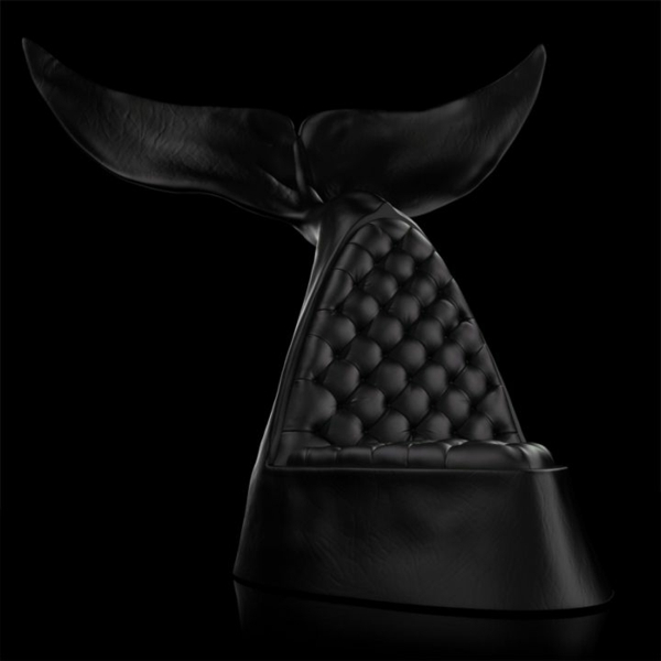 Stolička z veľrybej kože Maximo Riera čierna prešívaná Veľryba-kožená-stolička-od-Maximo-Riera-čierna-prešívaná