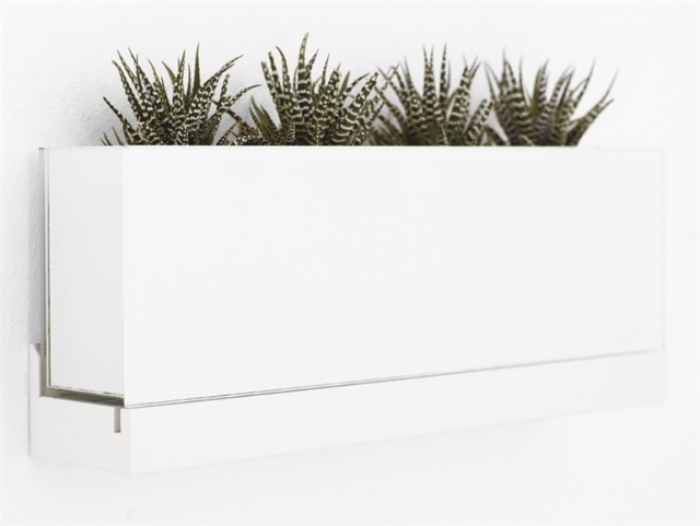 biely sklenený kvetinový box montáž na prednú stenu biely dizajnový kvetinový box montáž na prednú stenu biely