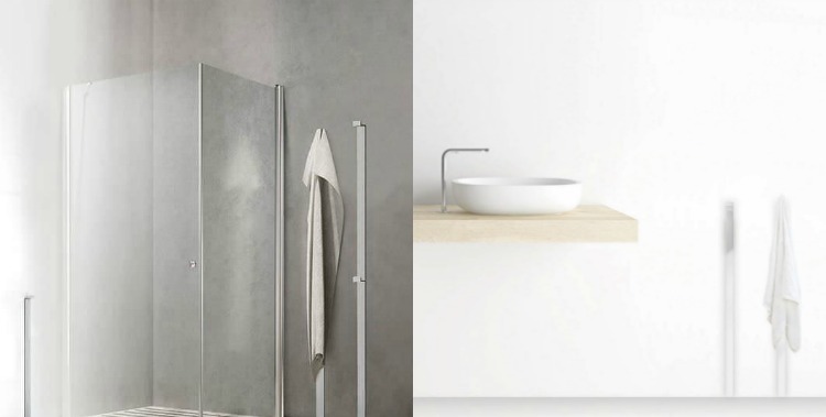 Stojan na osušku a radiátor súčasne - model MINIMAL design-chladič-minimálny-zvislý-stojan-oceľ