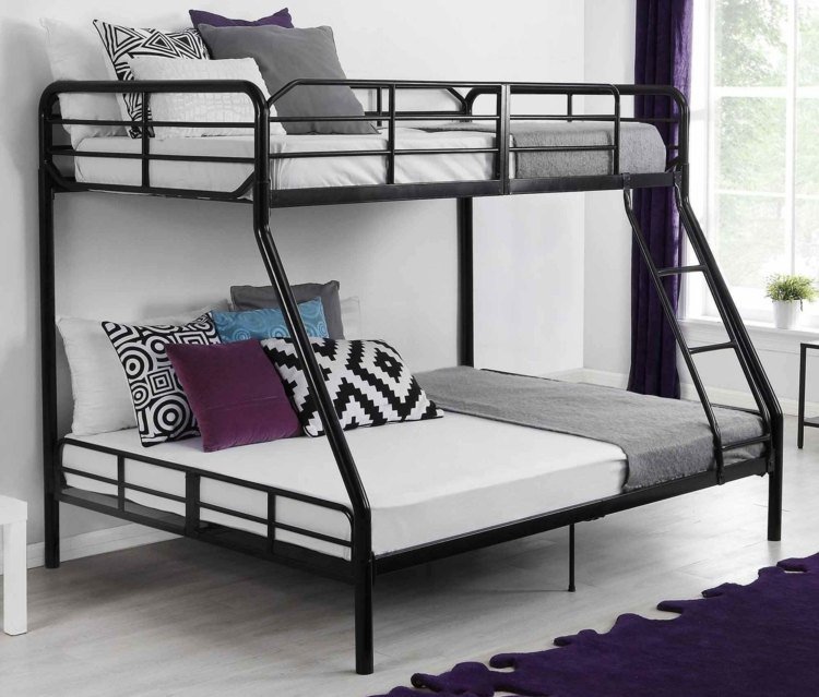 design-loft-bed-metal-black-frame-laminate-grey-carpet-purple