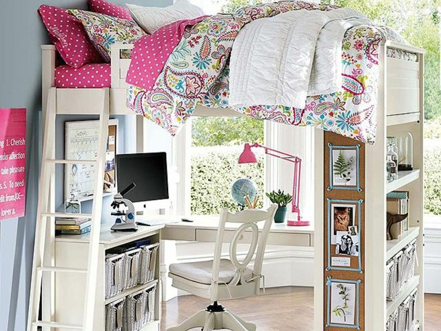 Korkový vývesný štít na poschodovú posteľ s farebným stropom