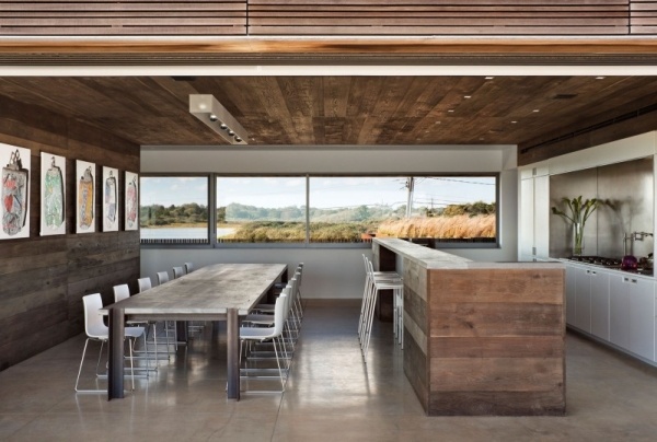 prázdninový dom sagaponack moderné vybavenie interiéru podlahy