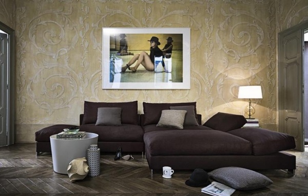 Pohyblivý dizajn pohovky-Pohodlie čalúnenia Arketipo-sedák Pohyblivý dizajn pohovky-poťahy Arketipo purpurové-pohodlie pri sedení