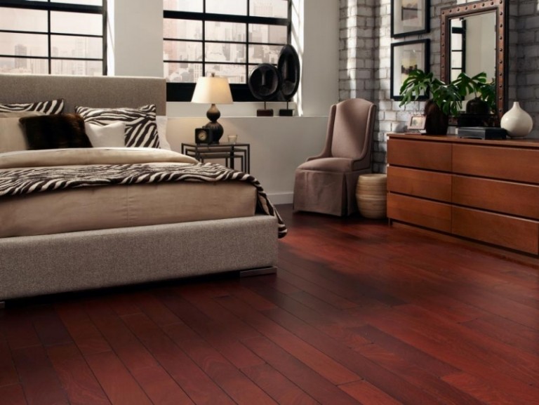 Dizajnová podlaha-drevený vzhľad-doska-tmavo-čerešňa