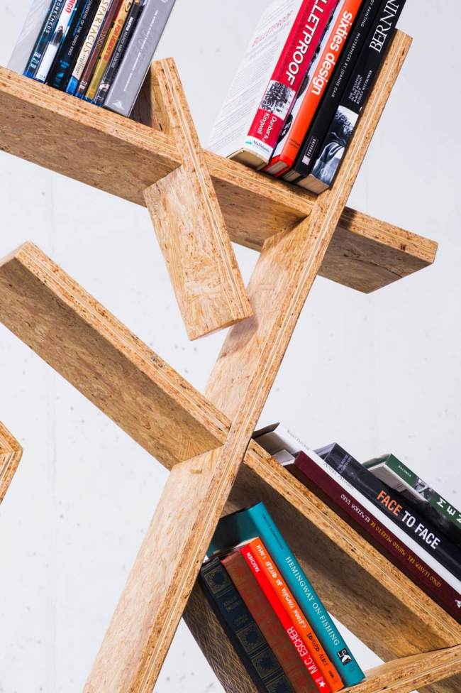 Dosky Indra Designer regal OSB, asymetrické tvary