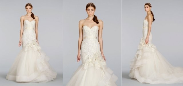 dizajnové svadobné šaty alencon-krajka-morská panna-mimo-rameno-vláčik-tyl