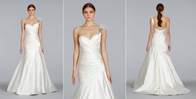 dizajnérsko-svadobné šaty hodváb-satén-biela-asymetrická-brošňa-ramienka