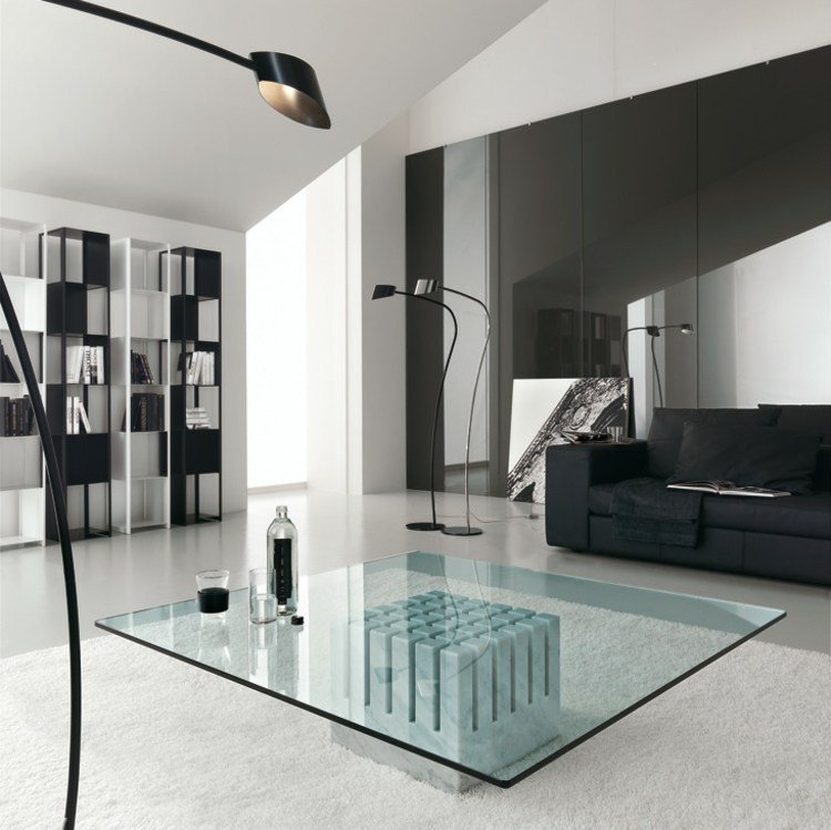 Sklenený konferenčný stolík - zariadte si štýlovú obývačku Sklenený dizajnový betónový prvok do konferenčného stolíka