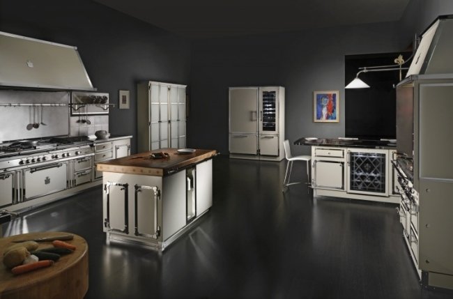 kuchynský ostrovček drevený tanier kuchyňa z nehrdzavejúcej ocele v prevedení officine gullo