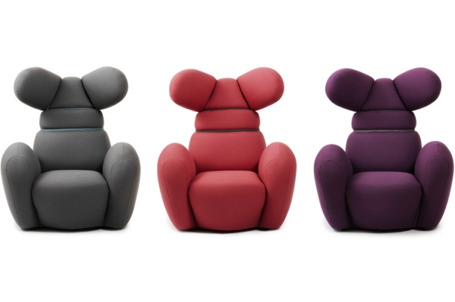 TV kreslo červené sivé fialové farby moderného čalúnenia nábytku