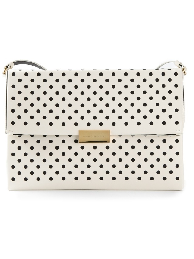 Taška cez rameno STELLA MCCARTNEY biela čierna bodkovaná STELLA-MCCARTNEY-taška cez rameno-bielo-čierno-bodkovaná