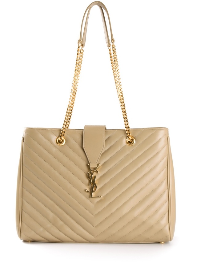 SAINT-LAURENT-taška cez rameno-béžovo-zlaté-retiazky