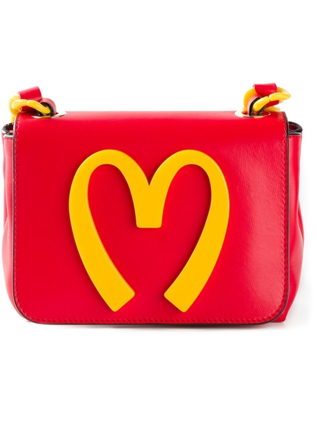 MOSCHINO-taška cez rameno-červeno-žltá