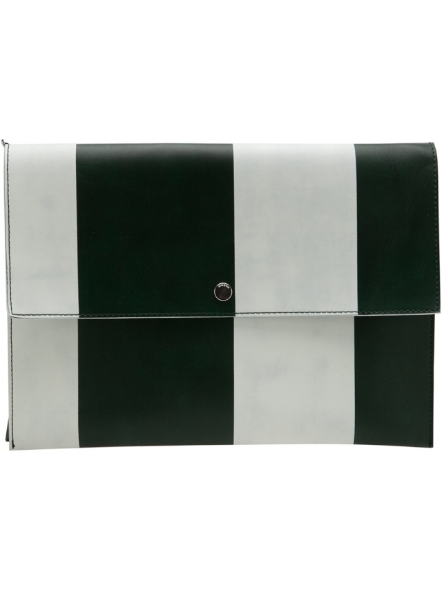 MARNI-spojková obálka-čierno-biele-prúžky