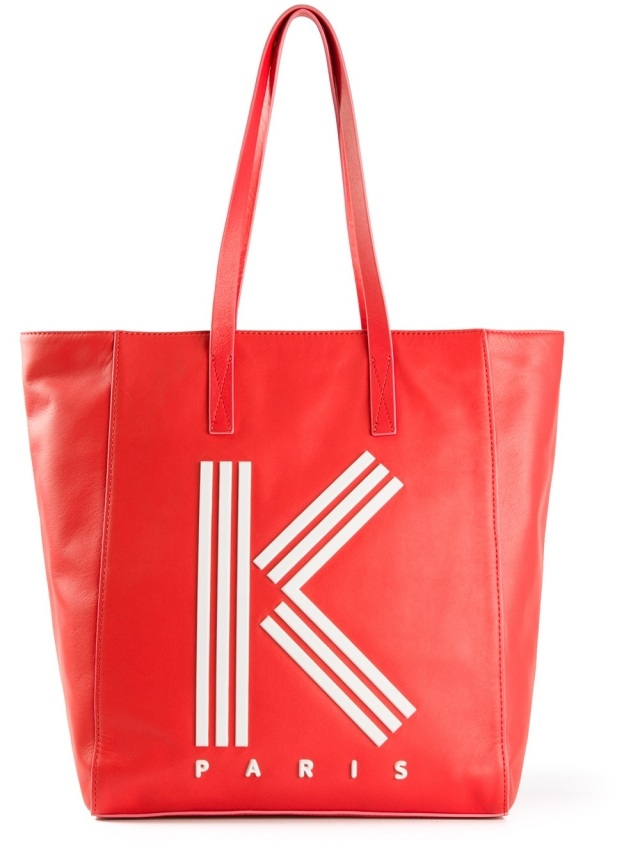 KENZO-taška cez rameno-červená-xxl-hlboká