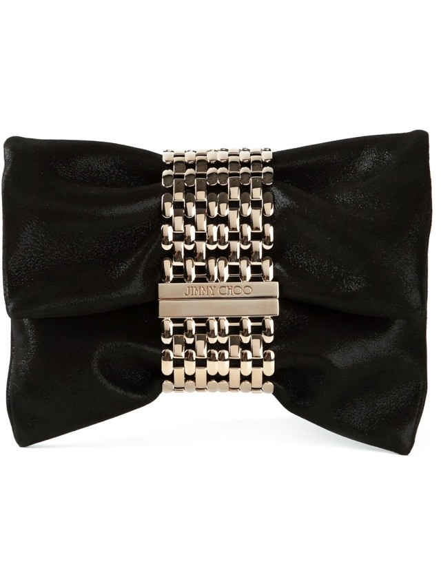 JIMMY-CHOO-spojka-čierno-kovový pás