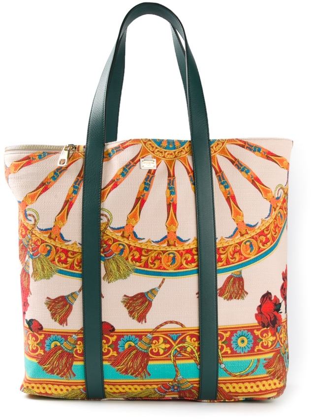 DOLCE-GABBANA-taška cez rameno-látka-cirkusový vzor