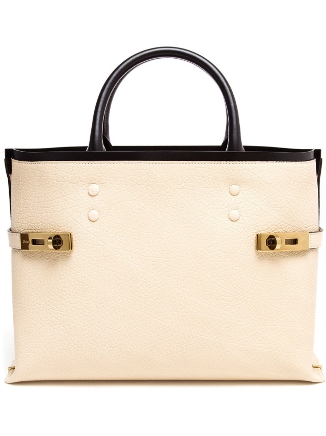 CHLOÉ-kabelka-obdĺžniková-krémová-čierna