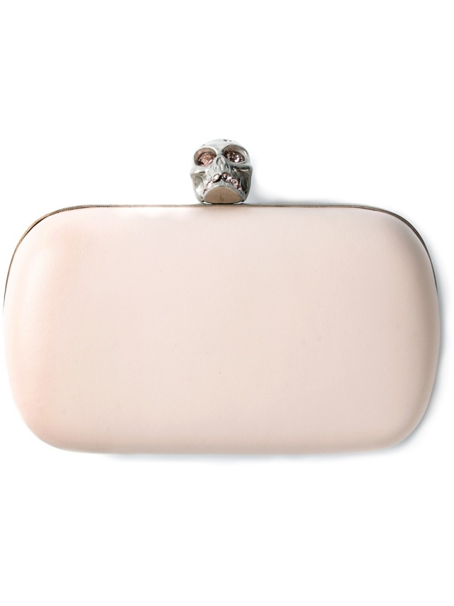 ALEXANDER-MCQUEEN-spojka-lebka-tvrdá škrupina-svetlo ružová