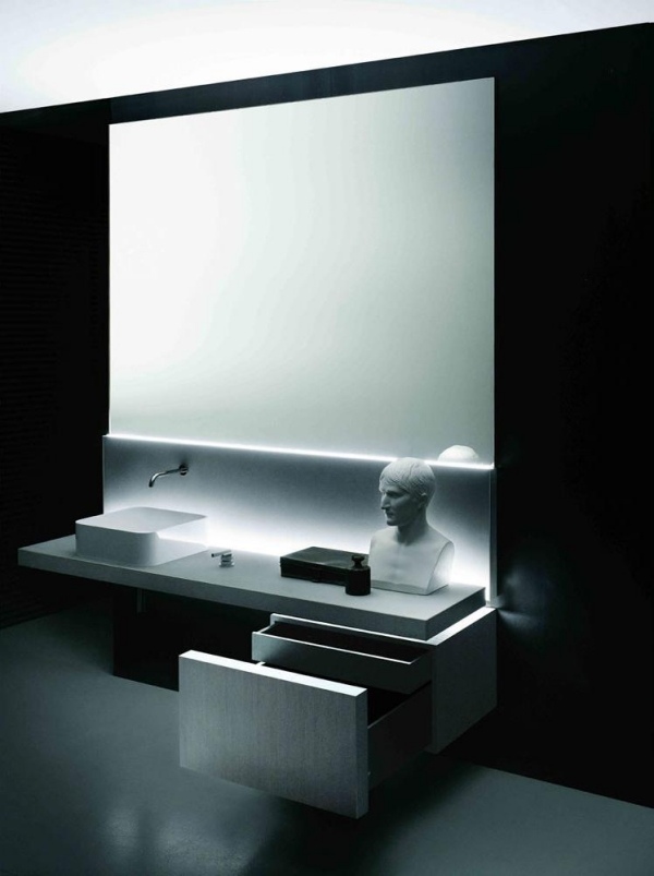 pianura dizajn kúpeľne monica armani čierne zadné osvetlenie