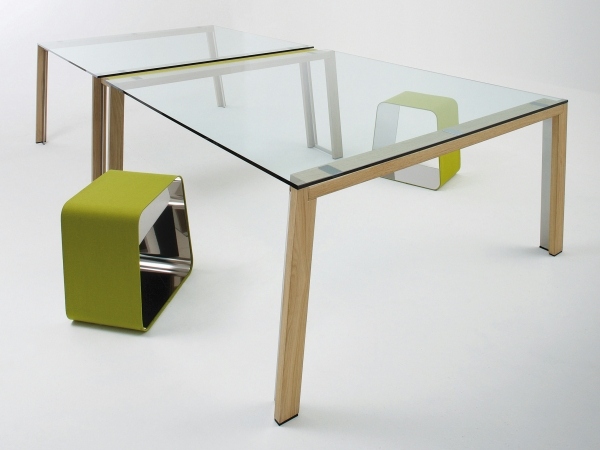 krištáľový stôl obdĺžniková sklenená doska Monica Armani