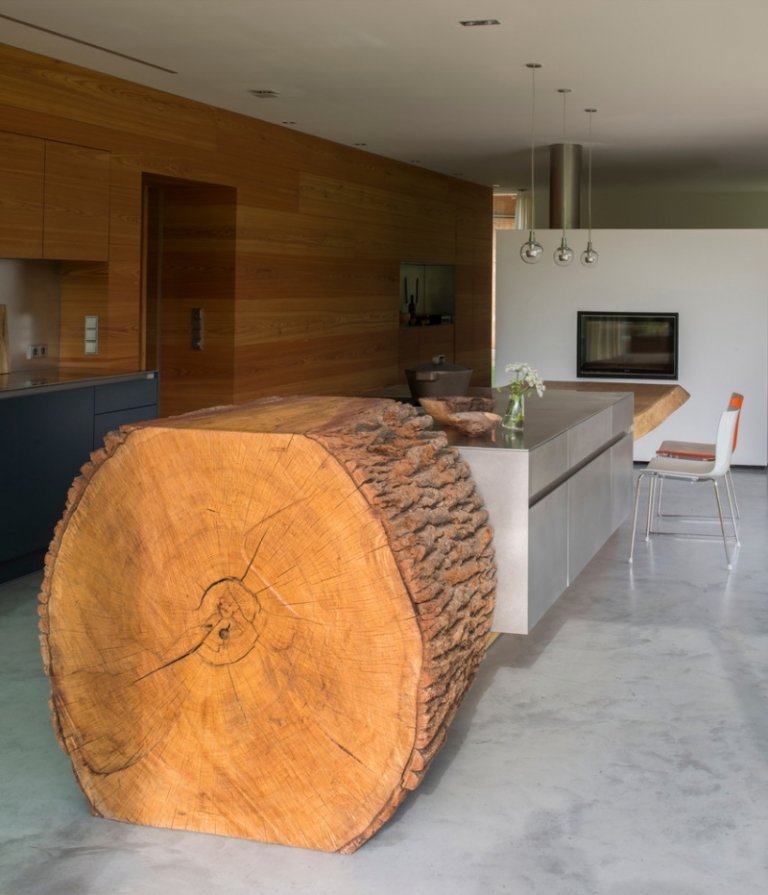 jedinečný-ručne vyrábaný-stolársky kuchynský zrubový kuchynský systém z nerezovej ocele