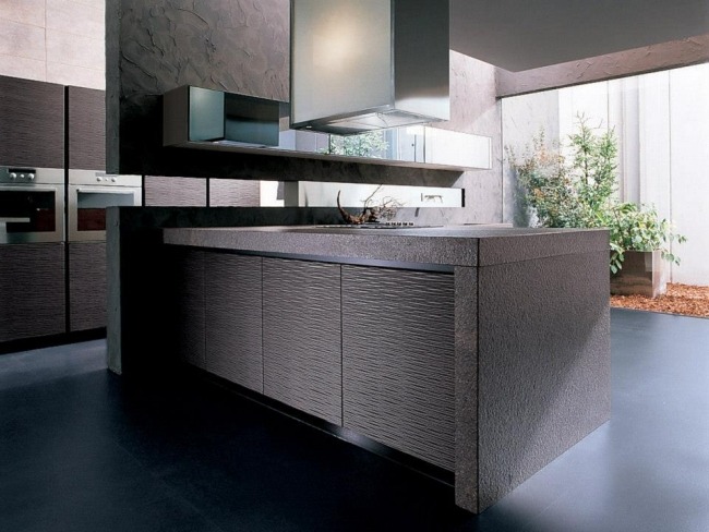 Textúrované kuchynské fronty Dizajnový kuchynský nábytok rohová kuchyňa Onda Textúrované kuchynské fronty dizajnový kuchynský nábytok rohová kuchyňa zo série Onda