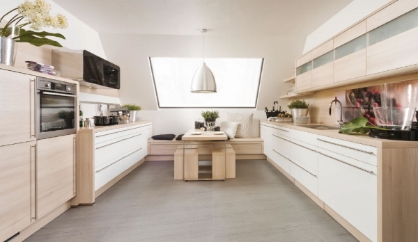 materiál z ľahkého dreva moderný dizajn kuchyne od nolte