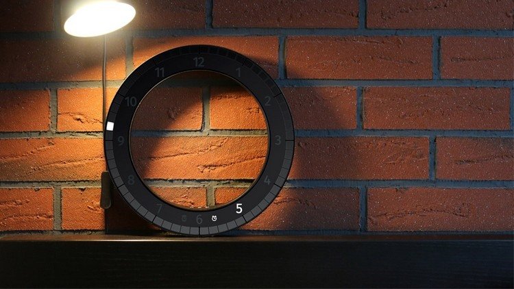 Červená tehlová stena s LED nástennými hodinami Iba hodiny LED nástenné hodiny iba-hodiny-červená-tehlová-nástenná-lampa-dizajnér-kibard