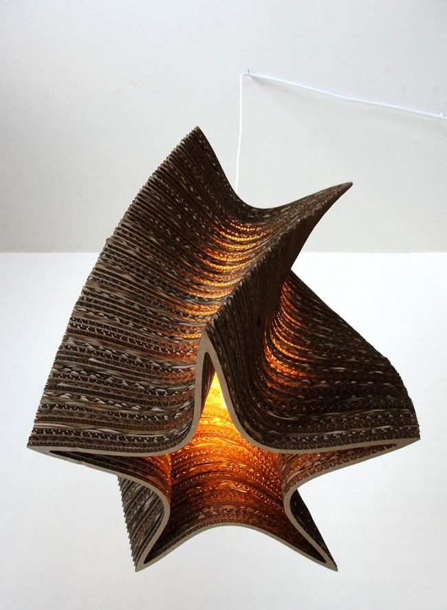 závesná lampa v tvare hviezdy kartónové žiarovky závesná lampa, dizajn kartónových lámp v tvare hviezdy