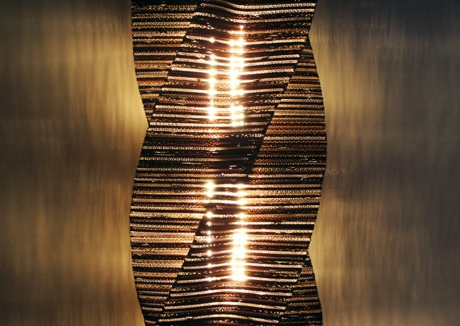 pásová štruktúra stojacia lampa kartónový dizajnér svetlá sivé nohavice pásová konštrukcia stojanová lampa, kartónové dizajnérske svetlá od Graypants