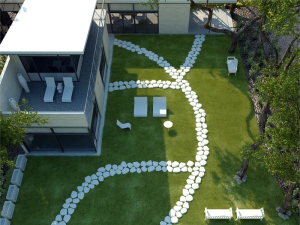 Dizajnové záhradné svetlá odrazové kamene serralunga