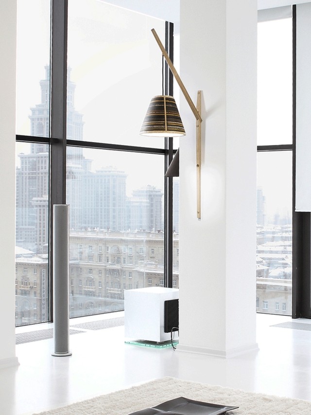 Nástenná lampa tienidlo na drevo brúsny papier