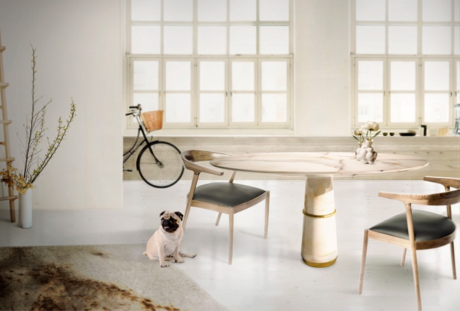 agra jedálenský stôl cararra mramorový biely dizajnový nábytok Brabbu jedálenský stôl agra cararra mramorový biely dizajnový nábytok Brabbu