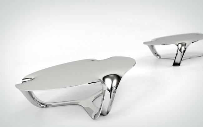 Odkladací stolík z hliníka Moderné výtvory