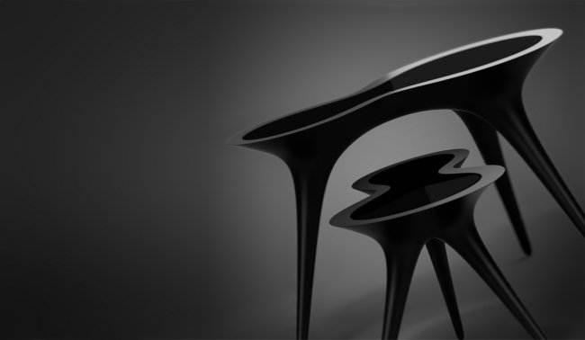 Verzia Ice T-čierny stôl-moderné tvary