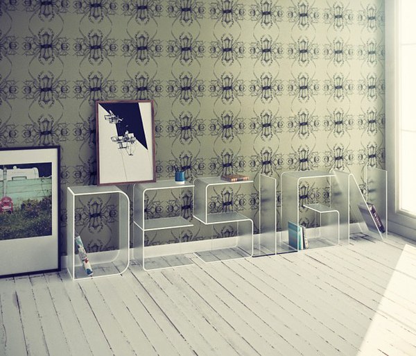 podlahová polica transparentný policový dizajn ricard mollon podlahová polica transparentný dizajn police od Ricarda Mollona