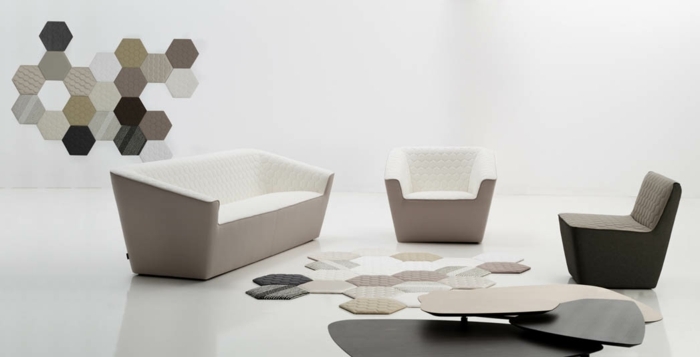 Dizajnové pohovky a kreslá v taupe farbe Farebná čajová sedačka a kreslo Taupe