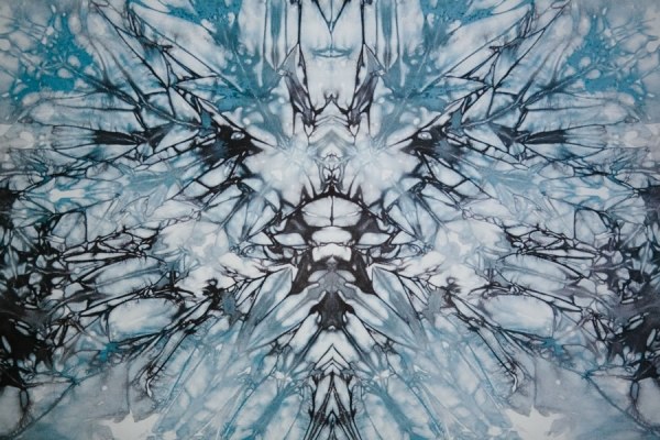 Tapeta vzor trojrozmerné motívy hra farieb Shibori výtvarný dizajn