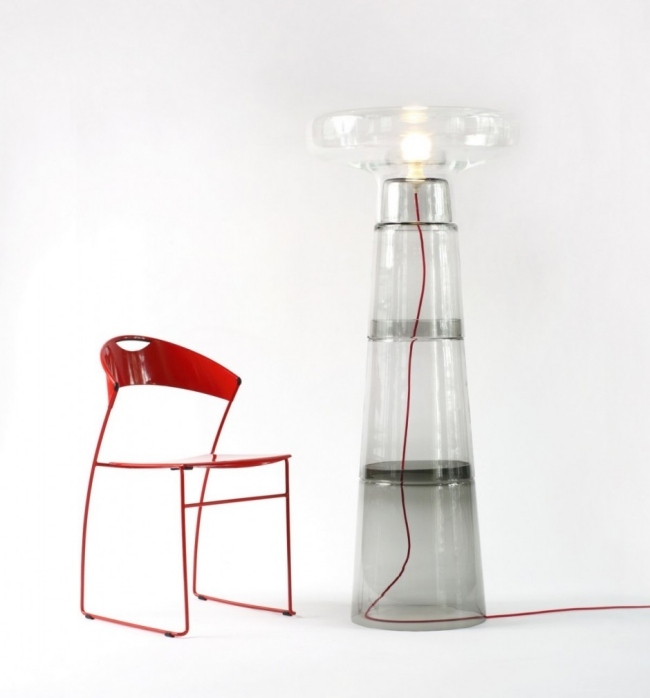 Stojaca lampa maják sklo navigačná pomôcka Čln na mori stojanová lampa maják sklo navigácia pomoc vodáci