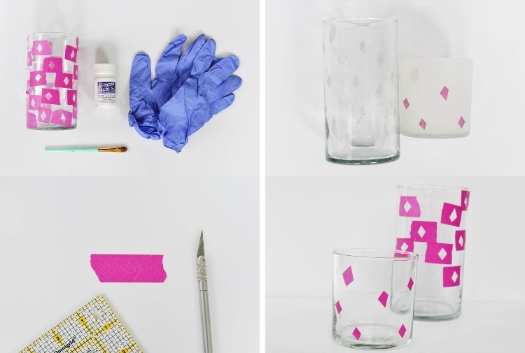 geometrické návrhy na leptanie okuliarov