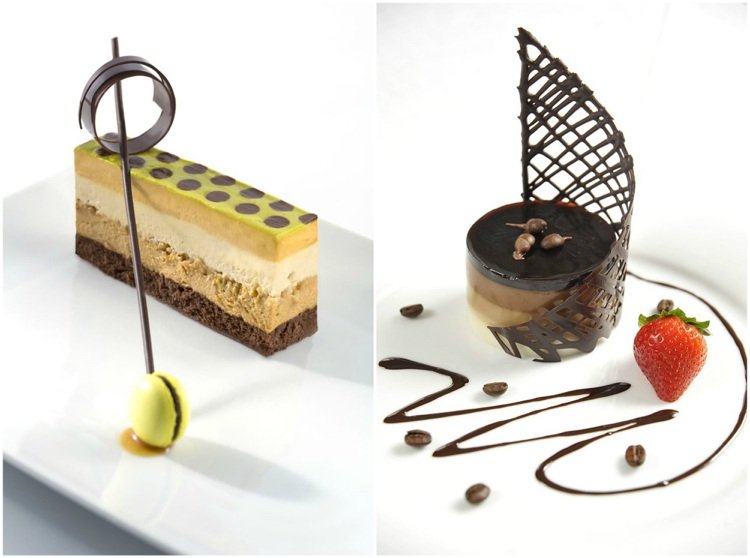 Čokoládová výzdoba dezerty koláče mriežkové rolky