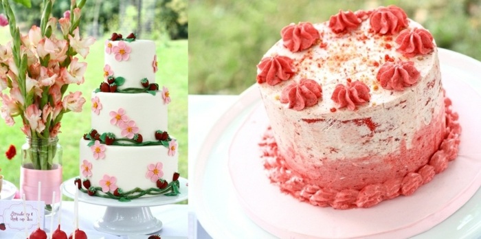 svadobná torta jahody dezert dezertný stôl kvety