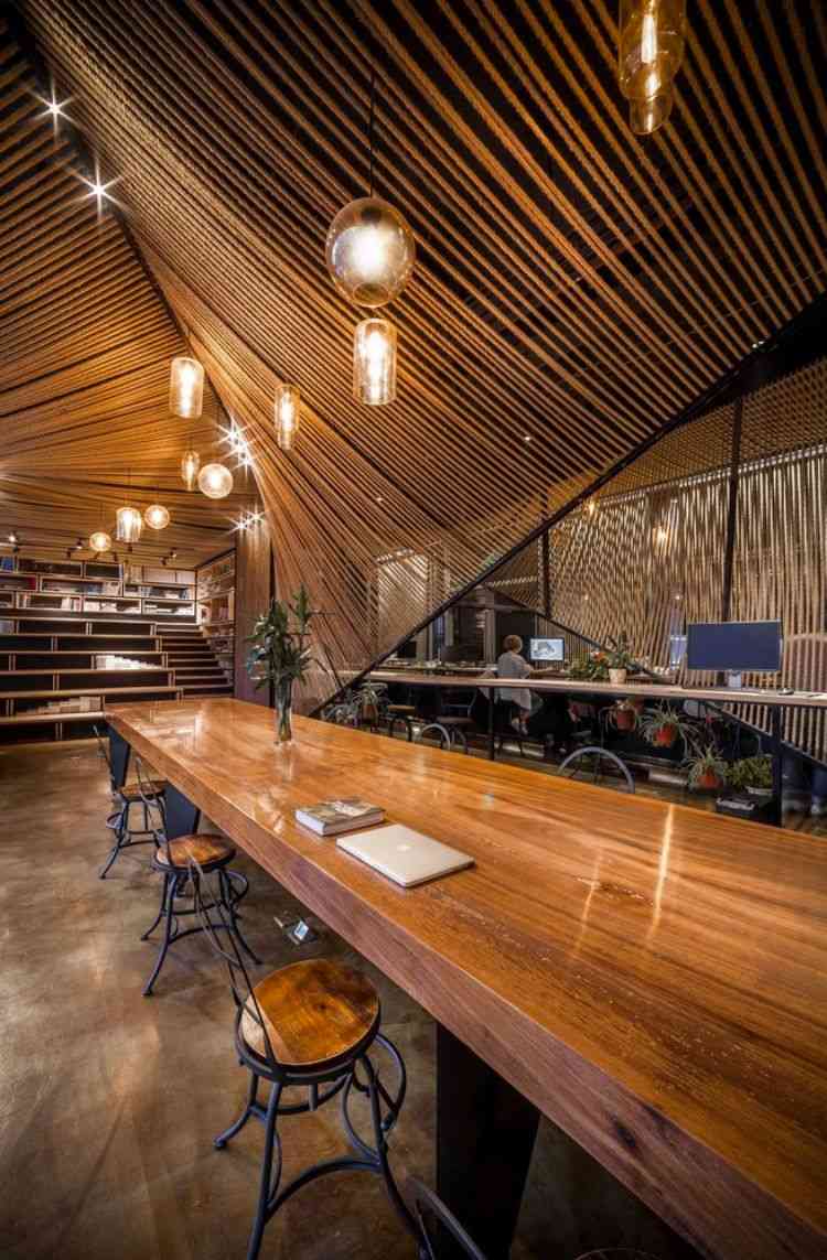 hrubý-prírodný-lano-kancelársky-priestor-architektúra-dizajn-perspektívny-kútik na čítanie