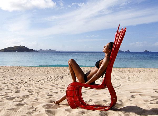 návrhy vonkajšieho nábytku červená stolička kenneth cobonpue návrhy stoličkového nábytku od červenej stoličky Kenneth Cobonpue