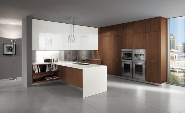 barikový kuchynský pult ernestomeda drevo vysoký lesk biely dizajnová kuchyňa ernestomeda pult drevo vysoký lesk biela